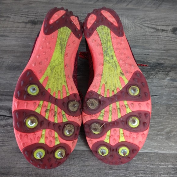 Saucony Carrera XC 3 Flat Women's Track Running Shoes Berry Viz Red Size 7 - Picture 4 of 5